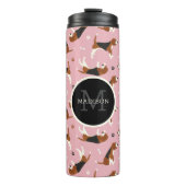 Beagle Monogram en Naam Thermal Tumbler Thermosbeker (Voorkant)