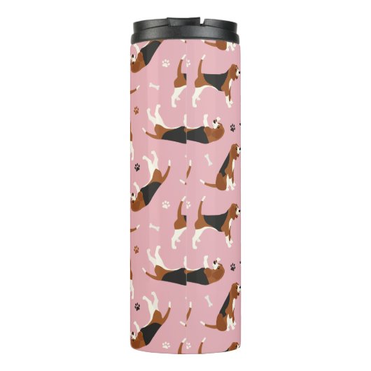 Beagle Monogram en Naam Thermal Tumbler Thermosbeker (Achterkant)