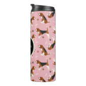 Beagle Monogram en Naam Thermal Tumbler Thermosbeker (Geroteerd rechts)