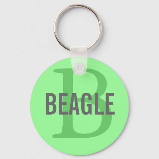 Beagle Monogram Sleutelhanger (Voorkant)