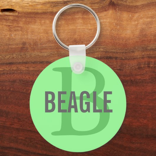 Beagle Monogram Sleutelhanger (Voorkant)