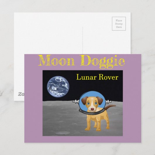 Beagle Moon Dog Lunar Rover door Funnycomb Briefkaart (Voorkant / Achterkant)