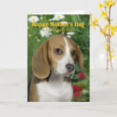 Beagle Mother's Day Card Kaart (Gele Bloem)