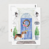 Beagle Moving Announcement Briefkaart (Voorkant / Achterkant)