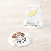 Beagle Mugshot Guilty Dog Zandsteen Onderzetter (Zijkant)