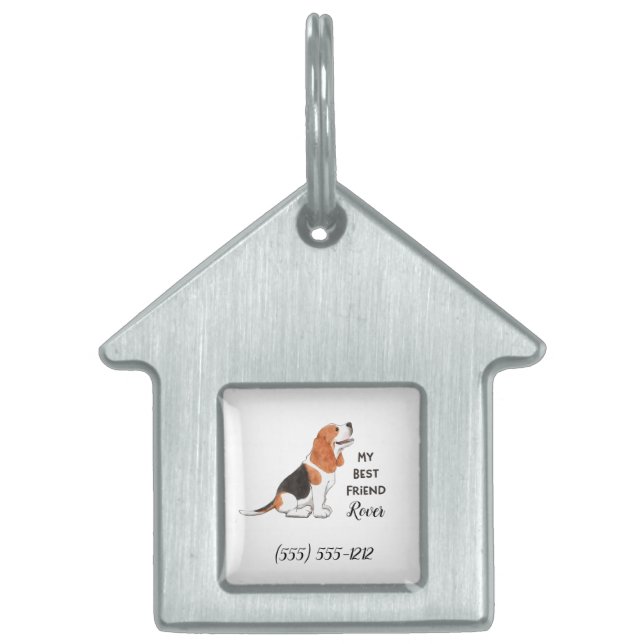 Beagle My Best Friend Custom Dog House Name Huisdieren Naamplaatje (Voorkant)