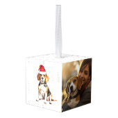 Beagle Name Two Photo Kerstvakantie Decoratie (Achter hoekig)