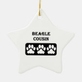 Beagle Neef Keramisch Ornament (Voorkant)