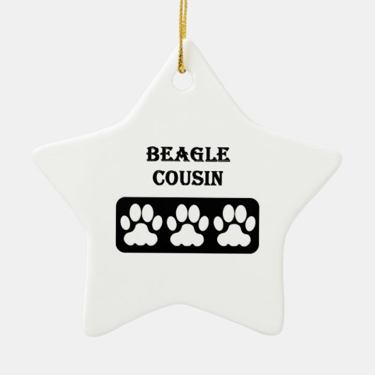 Beagle Neef Keramisch Ornament (Voorkant)