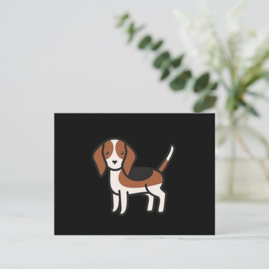 Beagle New Cartoon Briefkaart (Staand voorkant)