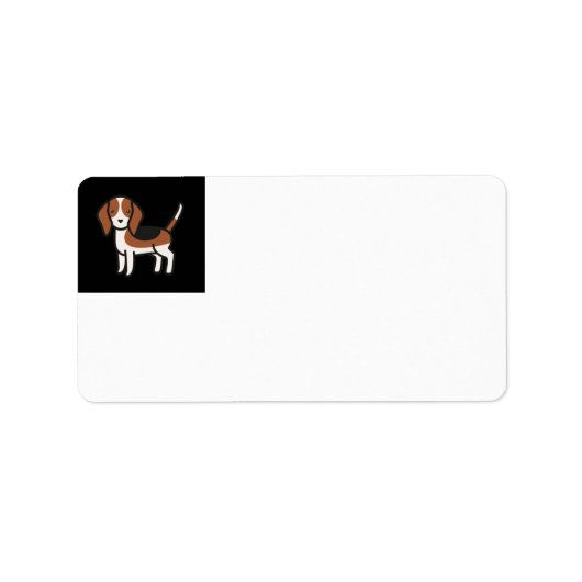 Beagle New Cartoon Etiket (Voorkant)