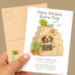 Beagle New House Moving Announcement Briefkaart<br><div class="desc">Share your exciting news with this adorable Beagle moving announcement card featuring a happy beagle puppy sitting among stacked moving boxes holding a “We’ve Moved” sign. The charming watercolor illustration and cozy moving details make this design perfect for dog lovers announcing their new home. Personalize the card with your family...</div>