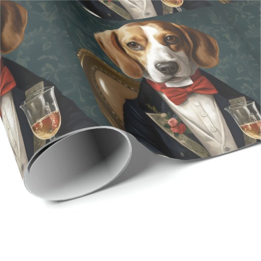 Beagle Nieuwjaar Cadeaupapier (Rol Hoek)
