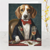 Beagle Nieuwjaar Kaart (Gele Bloem)