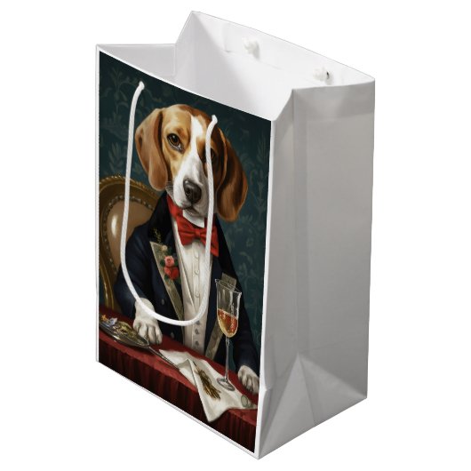 Beagle Nieuwjaar Medium Cadeauzakje (Voorkant Gekanteld)