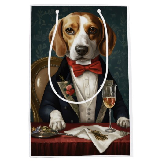 Beagle Nieuwjaar Medium Cadeauzakje (Voorkant)