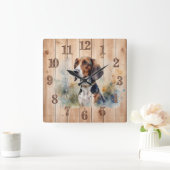 Beagle of vossenjacht hond hout look vierkante klok (Huis)