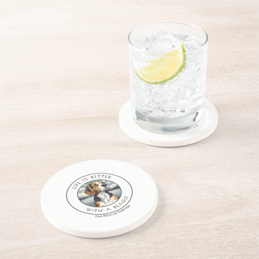 Beagle-Onderzetters Zandsteen Onderzetter (Zijkant)