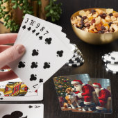 Beagle Ontmoet Sinterklaas Kerstschilderij Pokerkaarten (Insitu)