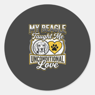 Beagle Onvoorwaardelijke Liefde Hondeneigenaar Ronde Sticker