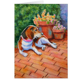 Beagle op Brick Patio