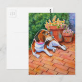 Beagle op Brick Patio Briefkaart (Voorkant / Achterkant)