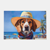 Beagle op het strand, zomercadeau voor hondenliefh deurmat (Voorkant)