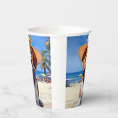 Beagle op het strand, zomercadeau voor hondenliefh papieren bekers (Links)