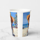 Beagle op het strand, zomercadeau voor hondenliefh papieren bekers (Rechts)
