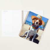 Beagle op het strand, zomercadeau voor hondenliefh planner (Display)