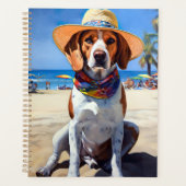 Beagle op het strand, zomercadeau voor hondenliefh planner (Voorkant)