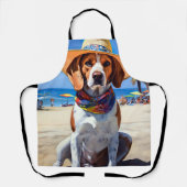 Beagle op het strand, zomercadeau voor hondenliefh schort (Voorkant)