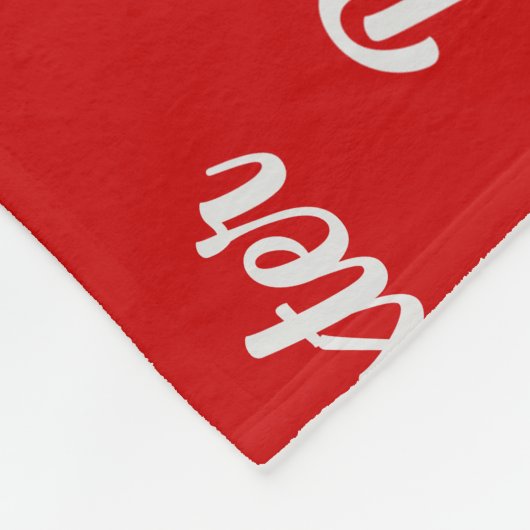 Beagle op rood met naam kersthond fleece deken (Hoek)