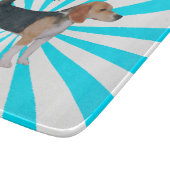 Beagle op Turquoise Pinwheels Snijplank (Hoek)