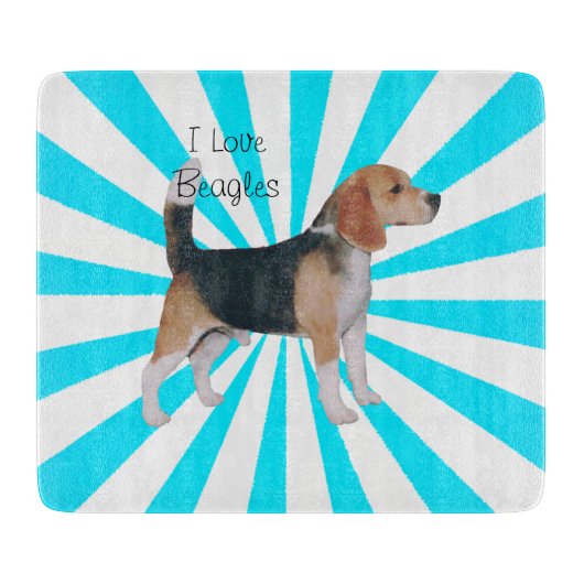 Beagle op Turquoise Pinwheels Snijplank (Voorkant)