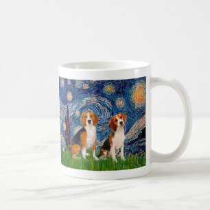 Beagle Paar - Sterrennacht Koffiemok