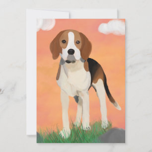 Beagle Painting - Birthday Kaart