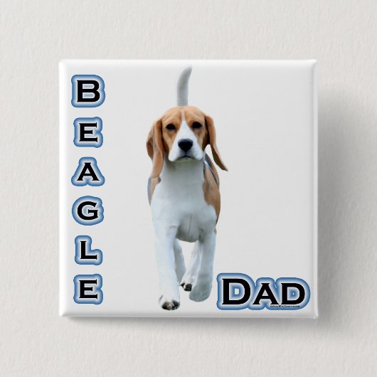 Beagle Pap 4 Vierkante Button 5,1 Cm (Voorkant)