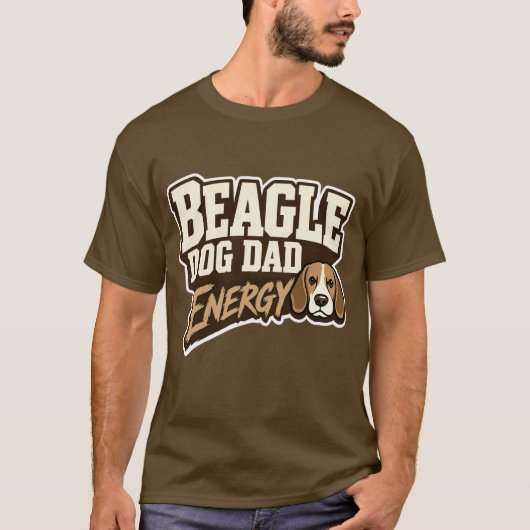 Beagle Papa Energie T-shirt (Voorkant)