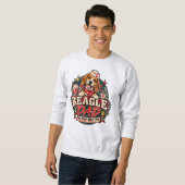 Beagle Papa Retro Diner Pootafdruk Badge Trui (Voorkant volledig)