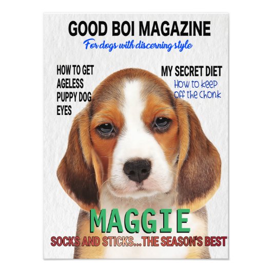 Beagle Parody Magazine Hoesje Foto Afdruk (Voorkant)