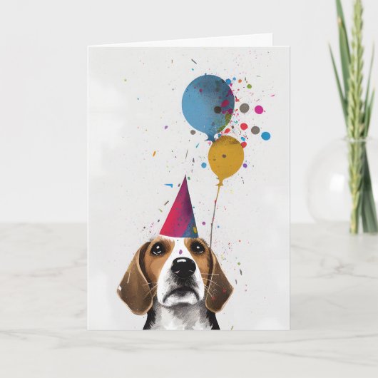 Beagle Party Wenskaart Kaart (Voorkant)