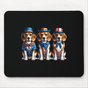 Beagle Patriotic 4th of July Amerikaanse vlag Amer Muismat