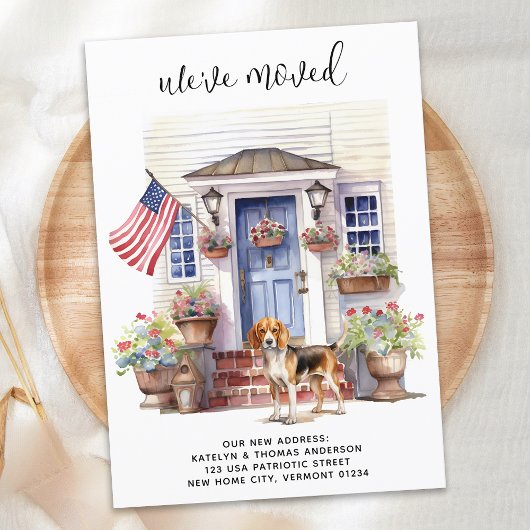 Beagle Patriottische Gepersonaliseerde Pet Dog Bew Aankondiging