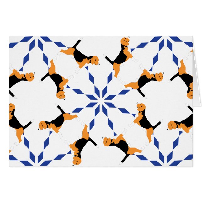 Beagle Pattern blue (Voorkant Horizontaal)