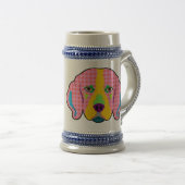 Beagle Pattern Pop Art Bierpul (Voorkant rechts)