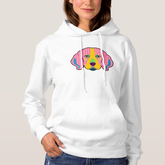 Beagle Pattern Pop Art Hoodie (Voorkant)