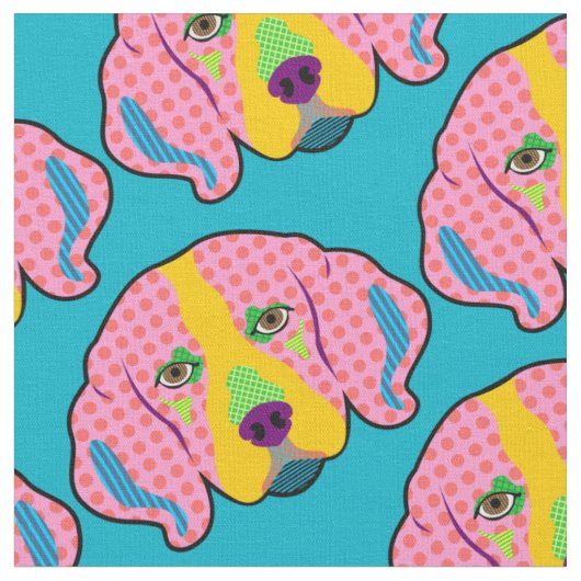 Beagle Pattern Pop Art Stof (Close Up)