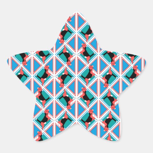 Beagle Pattern Quattrodog Ster Sticker (Voorkant)