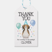 Beagle Pawty Dog Birthday Bedankt voor het cadeaut Cadeaulabel (Voorkant)